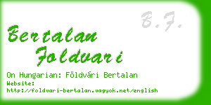 bertalan foldvari business card